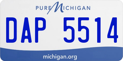 MI license plate DAP5514