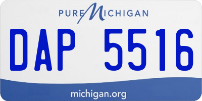 MI license plate DAP5516