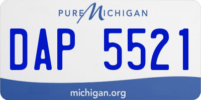 MI license plate DAP5521
