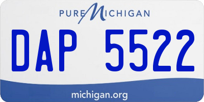MI license plate DAP5522