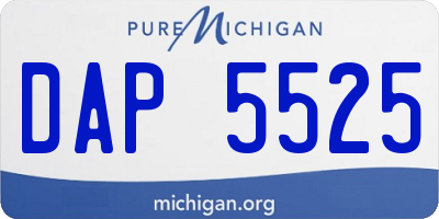 MI license plate DAP5525