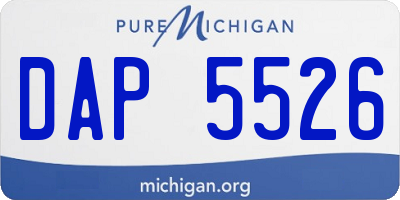 MI license plate DAP5526