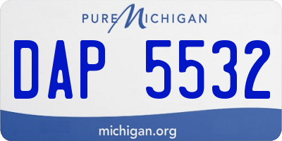 MI license plate DAP5532