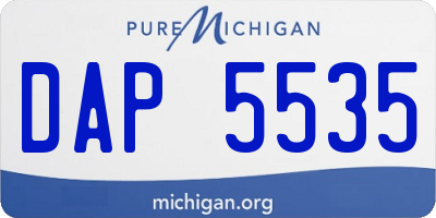 MI license plate DAP5535