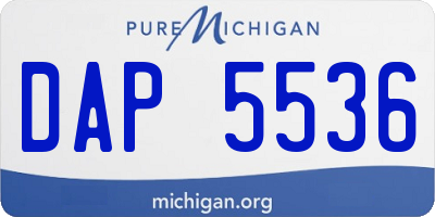 MI license plate DAP5536