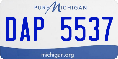 MI license plate DAP5537