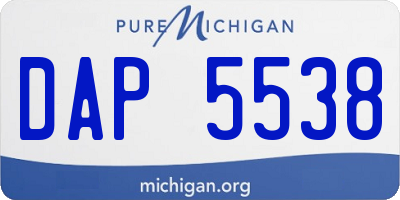 MI license plate DAP5538
