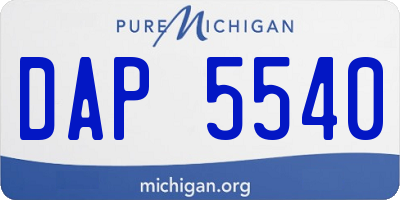 MI license plate DAP5540