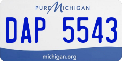 MI license plate DAP5543