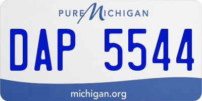 MI license plate DAP5544