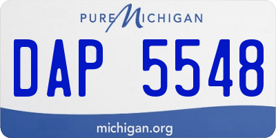 MI license plate DAP5548