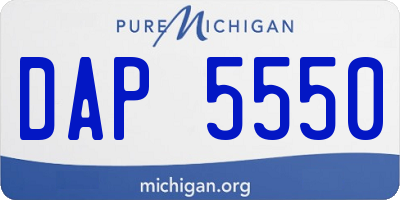 MI license plate DAP5550