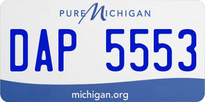 MI license plate DAP5553