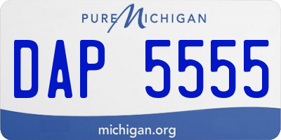 MI license plate DAP5555