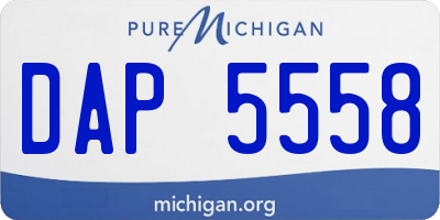 MI license plate DAP5558
