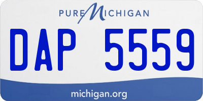 MI license plate DAP5559