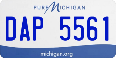 MI license plate DAP5561