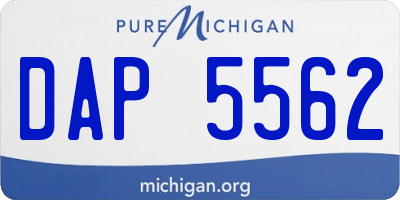 MI license plate DAP5562