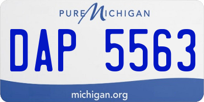 MI license plate DAP5563