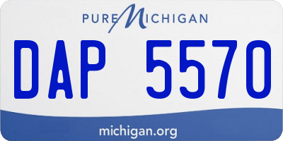 MI license plate DAP5570