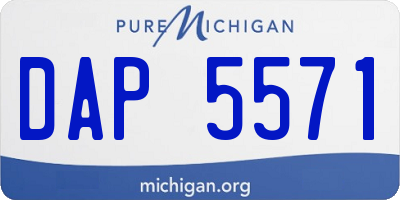 MI license plate DAP5571