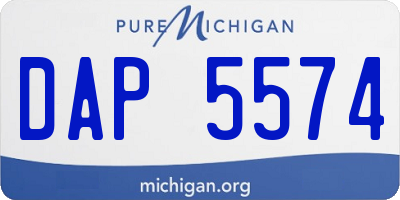 MI license plate DAP5574