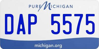 MI license plate DAP5575