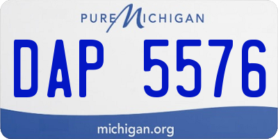 MI license plate DAP5576
