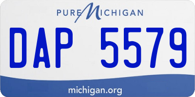 MI license plate DAP5579