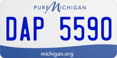 MI license plate DAP5590