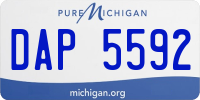 MI license plate DAP5592