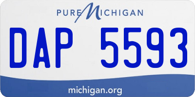 MI license plate DAP5593
