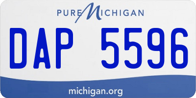 MI license plate DAP5596