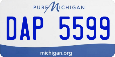 MI license plate DAP5599