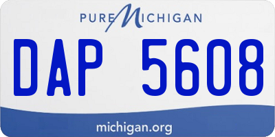 MI license plate DAP5608