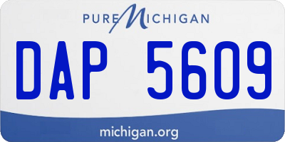 MI license plate DAP5609