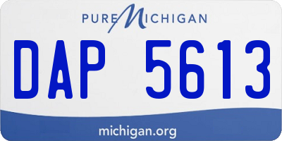 MI license plate DAP5613