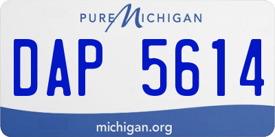 MI license plate DAP5614