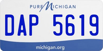 MI license plate DAP5619