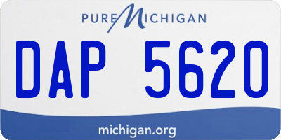 MI license plate DAP5620