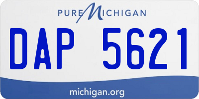 MI license plate DAP5621
