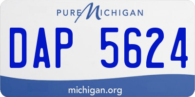 MI license plate DAP5624