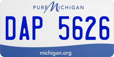 MI license plate DAP5626