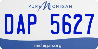 MI license plate DAP5627