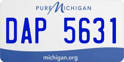 MI license plate DAP5631
