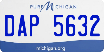 MI license plate DAP5632