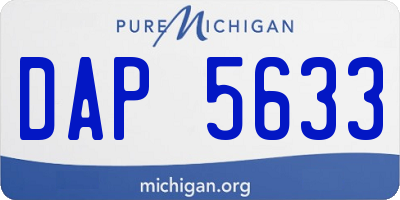MI license plate DAP5633