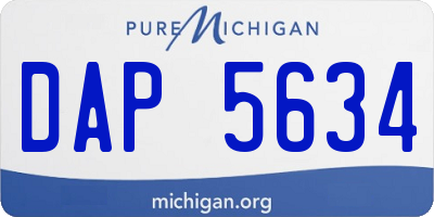 MI license plate DAP5634