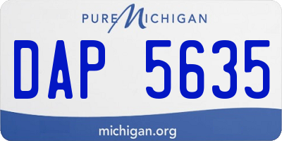 MI license plate DAP5635