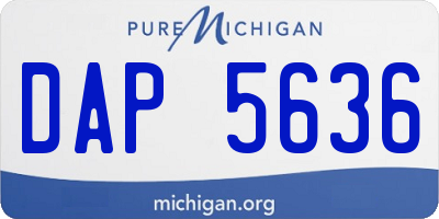 MI license plate DAP5636